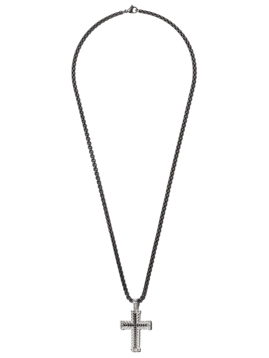 

Серебряная подвеска Chevron Cross с бриллиантами David Yurman, серебряный