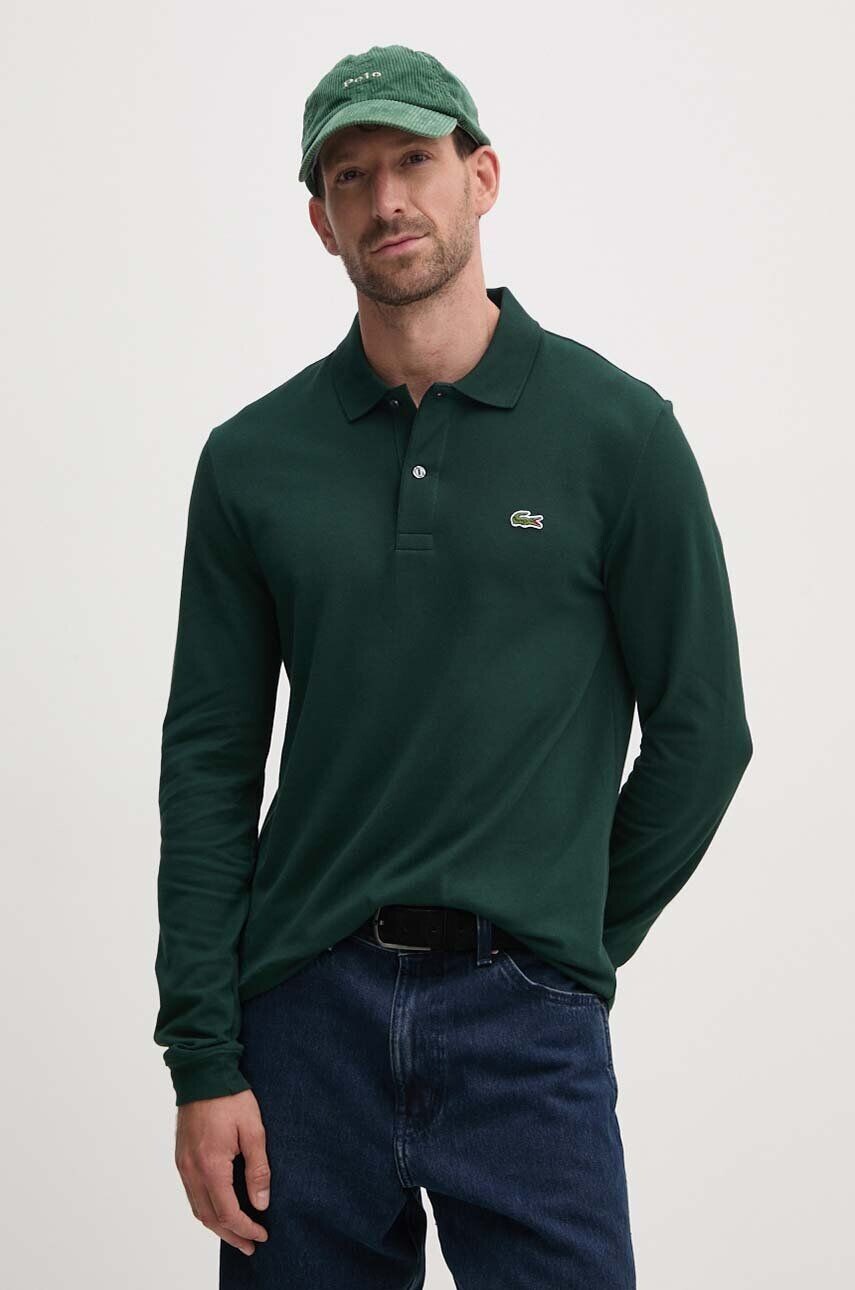 

Хлопковый топ Lacoste с длинными рукавами, зеленый