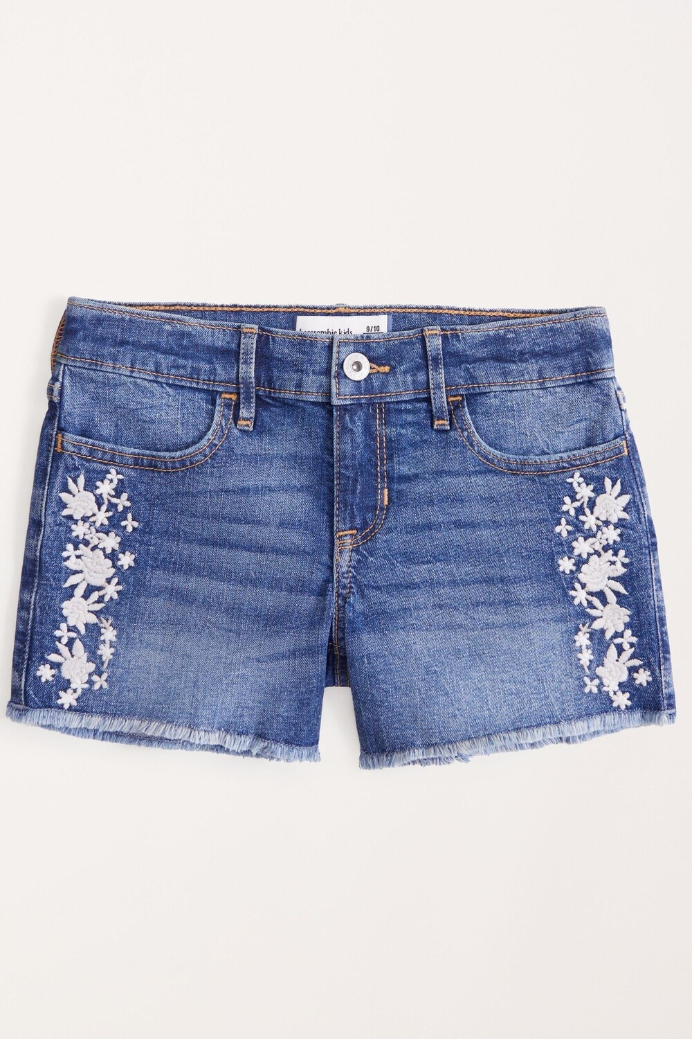 

Джинсовые шорты с цветочной вышивкой Abercrombie & Fitch, синий