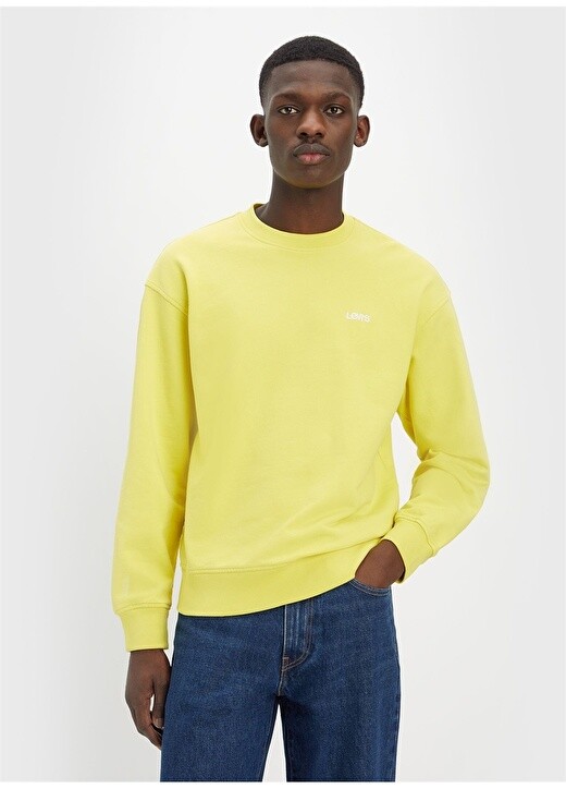 

Зеленый мужской свитшот с круглым вырезом Levis