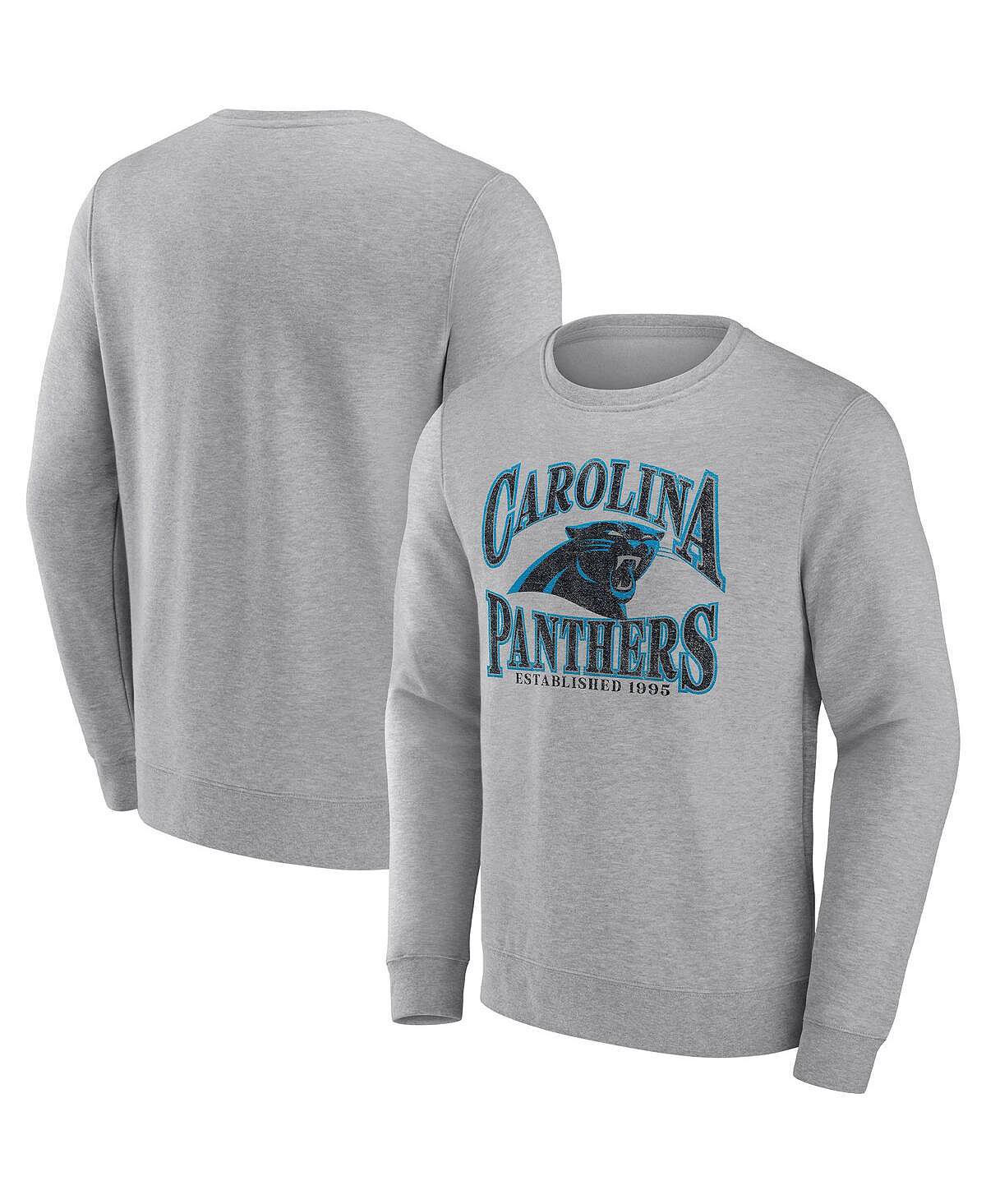 

Мужская фирменная толстовка с принтом heathered charcoal carolina panthers playability pullover sweatshirt Fanatics, мульти