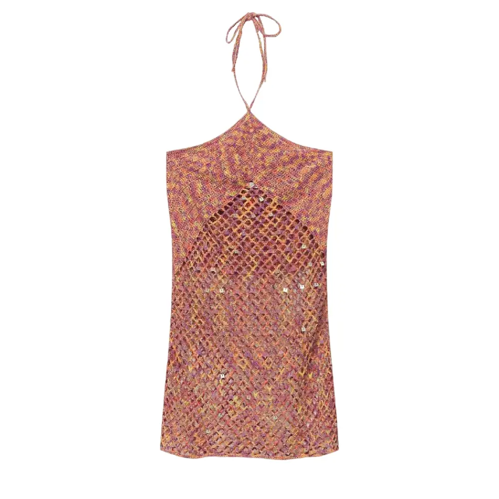 

Платье Pull&Bear Halter And Sequins, розовый
