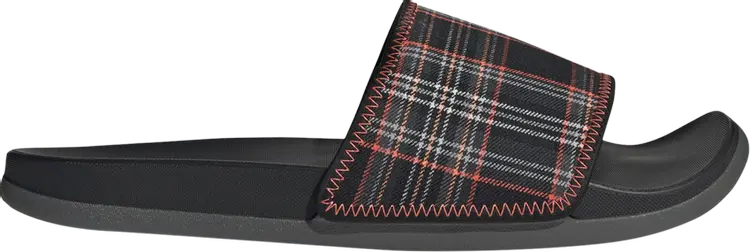 

Сандалии Adidas Adilette Comfort Slide 'Black Plaid', черный