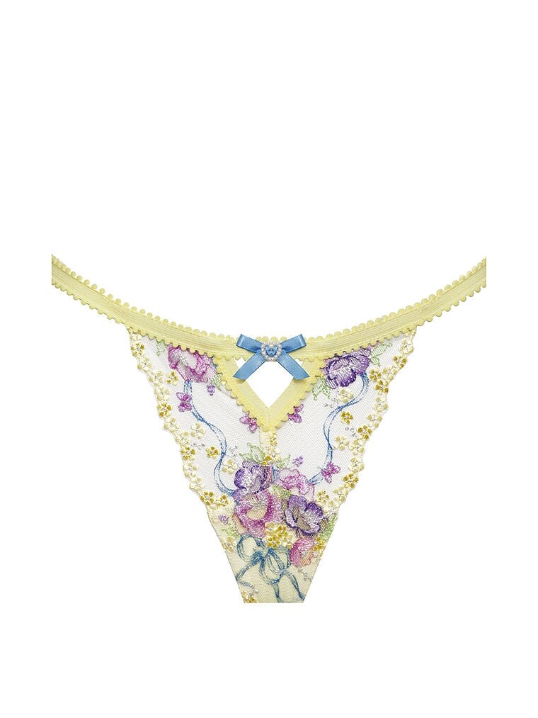 

Трусы-стринги For Love & Lemons Lavender Meadows Embroidery, желтый/мультиколор