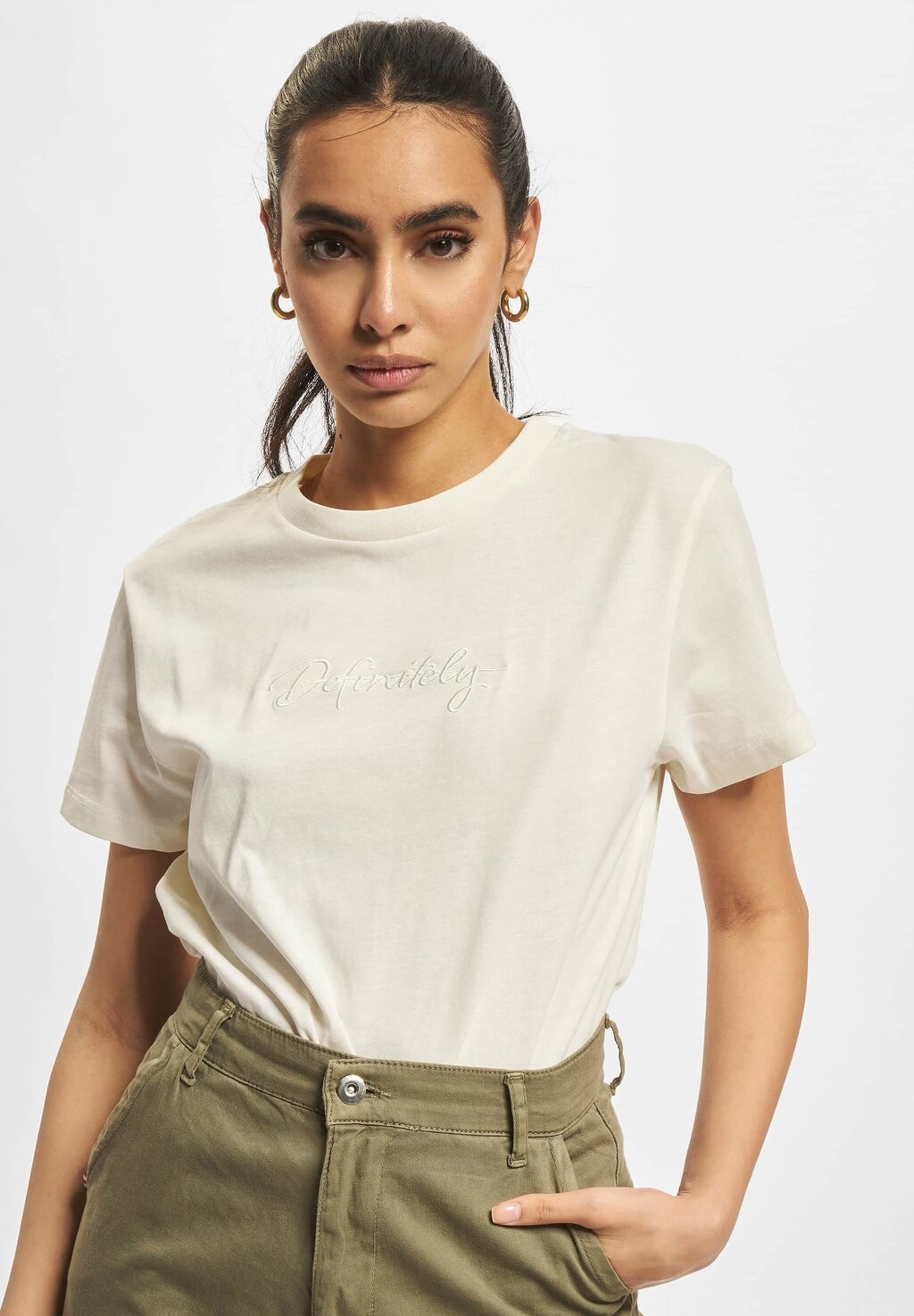

Футболка с принтом DEFINITELY , цвет offwhite