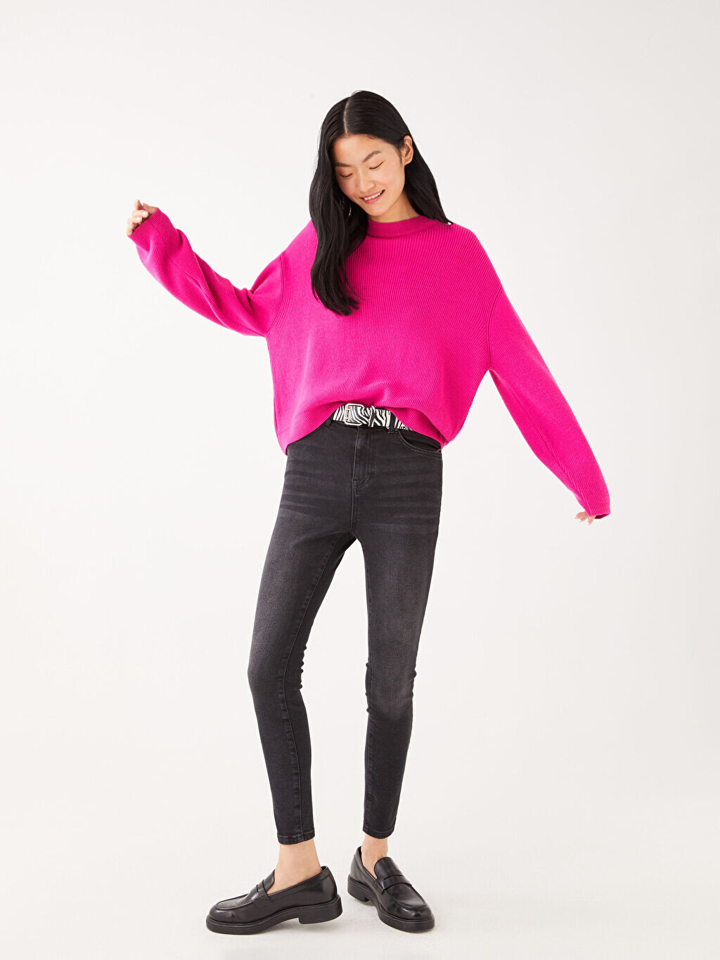 

Прямые женские джинсы скинни с высокой талией LCW Jeans
