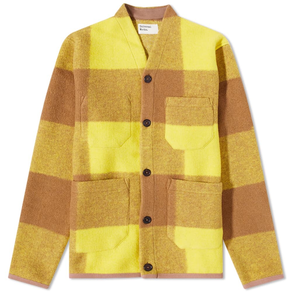 

Джемпер Universal Works Studio Check Wool Fleece Cardigan, Желтый