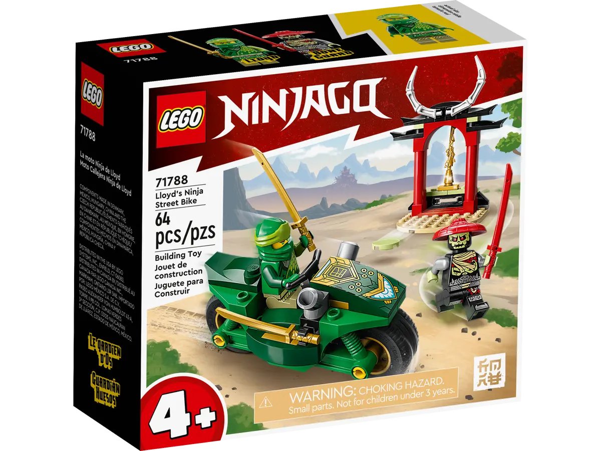 цена Конструктор Lego Ninjago Lloyd’s Ninja Street Bike 71788, 64 детали