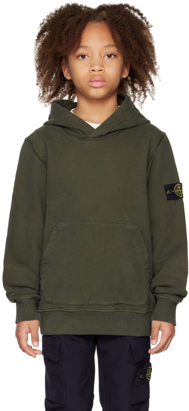 

Детская зеленая толстовка 61640 с капюшоном Stone Island Junior, Зеленый