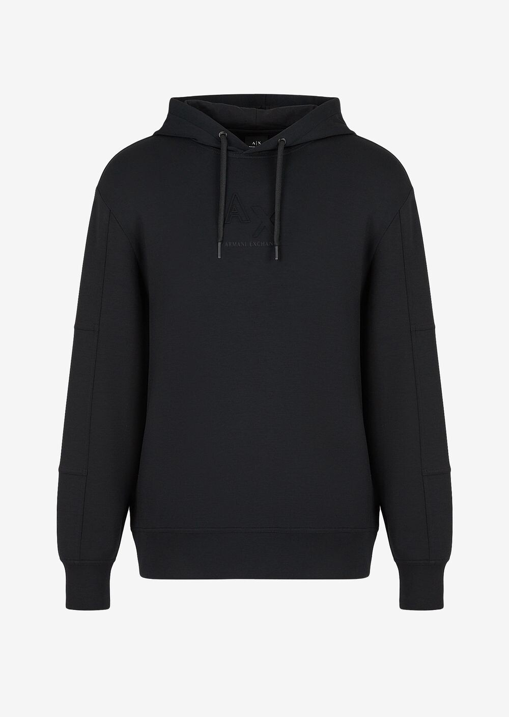

Эластичная толстовка с капюшоном и логотипом интерлок Armani Exchange, черный