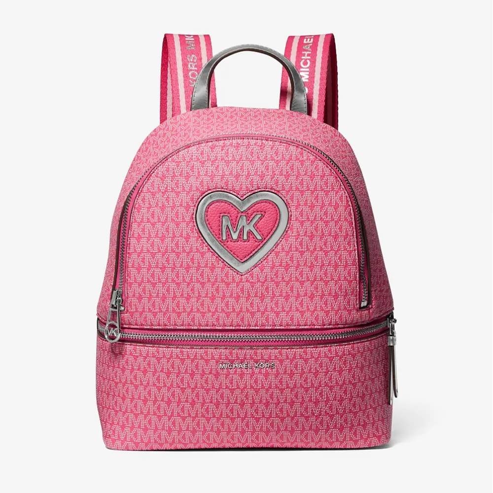 

Рюкзак Michael Kors Kids Logo Heart Coated Canvas, розовый