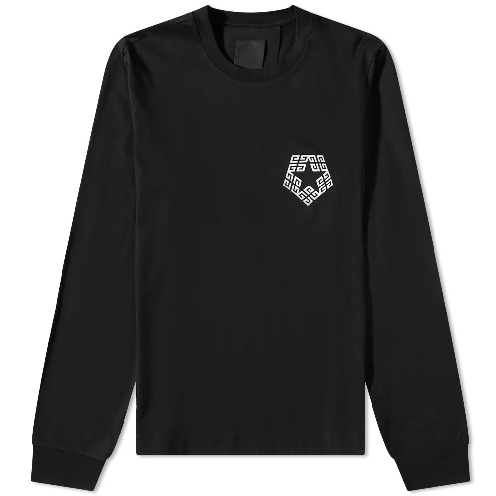 

Футболка Givenchy Long Sleeve 4G Star Chest Logo Tee, Черный