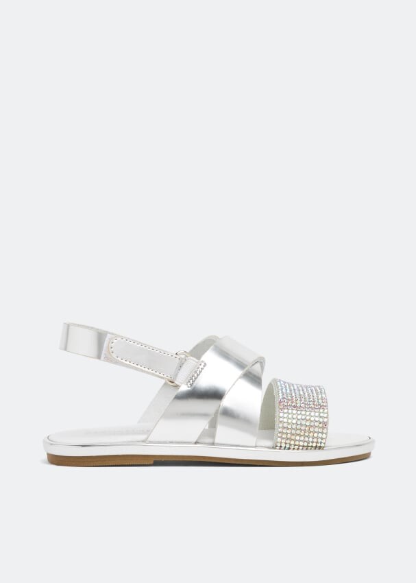 

Сандалии BABYWALKER Embellished leather sandals, серебряный