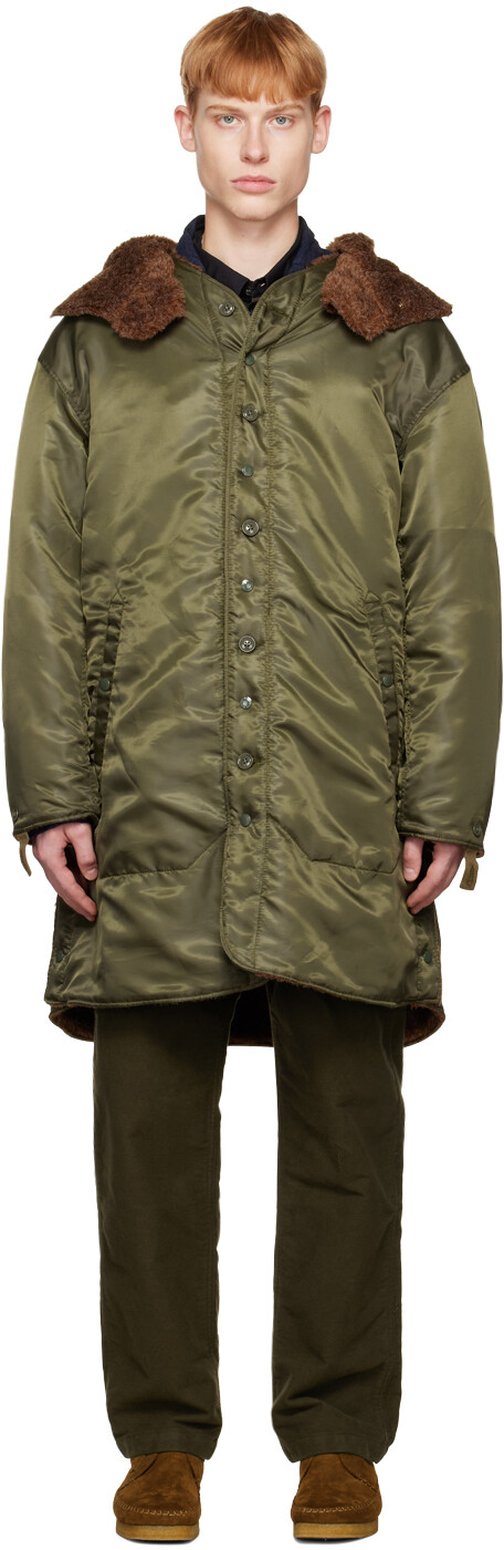 

Зеленое пальто из искусственного меха Engineered Garments, Зеленый