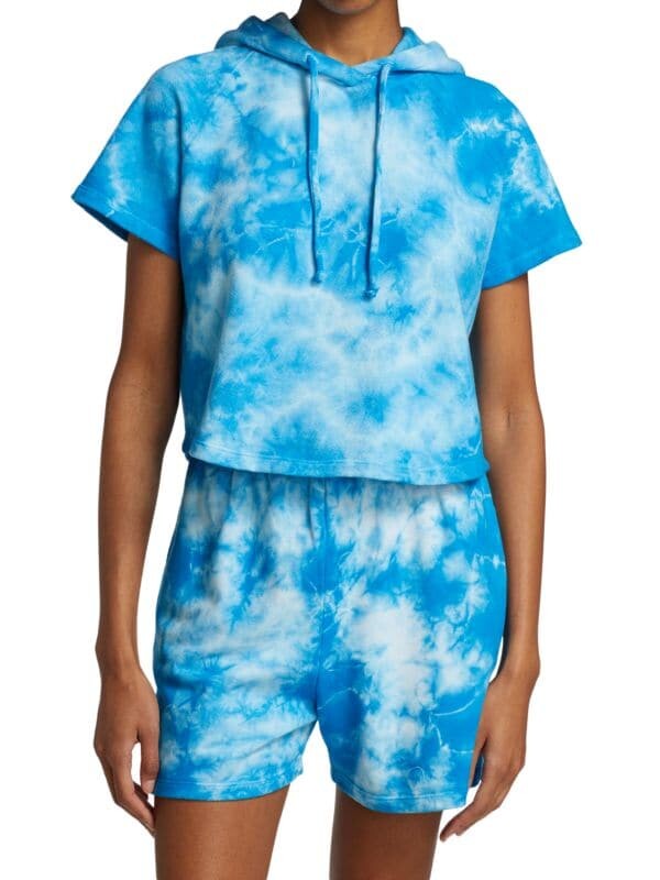 

Укороченная худи Year Of Ours с короткими рукавами Slugger Tie-Dye, голубой тай-дай