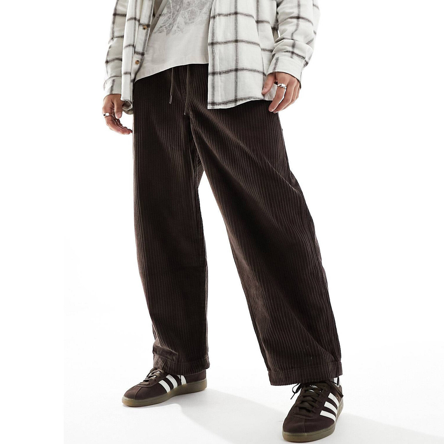 

Брюки Pull&Bear Wide Leg Corduroy, коричневый