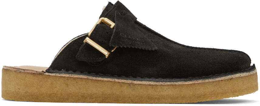 

Черные треккинговые туфли без задника Clarks Originals