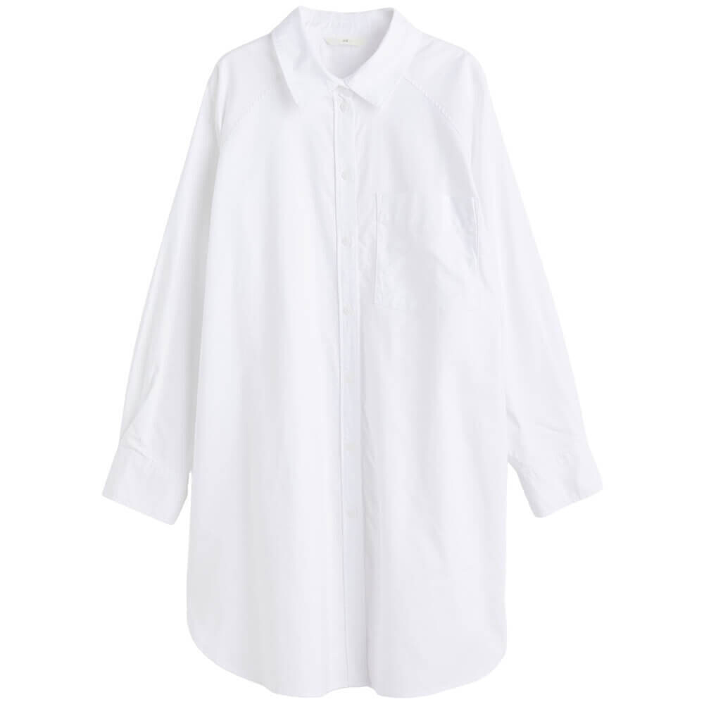 

Рубашка H&M Oversized Oxford, белый (Размер M)