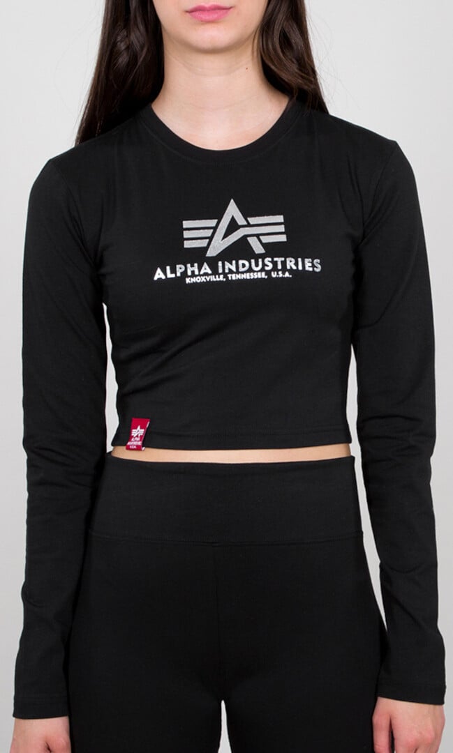 

Рубашка Alpha Industries Basic Cropped Foil Print женская Длинная рукав