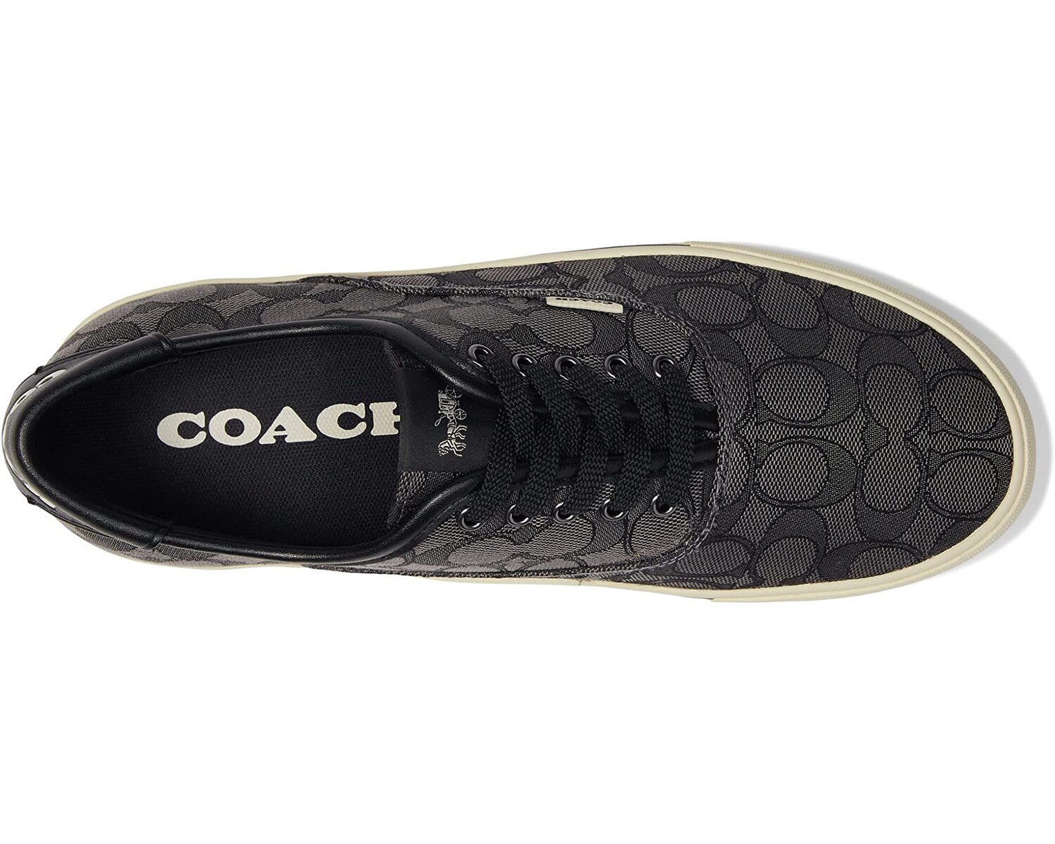 

Кроссовки Signature Jacquard Leather Lace-Up Skate Sneaker COACH, черный
