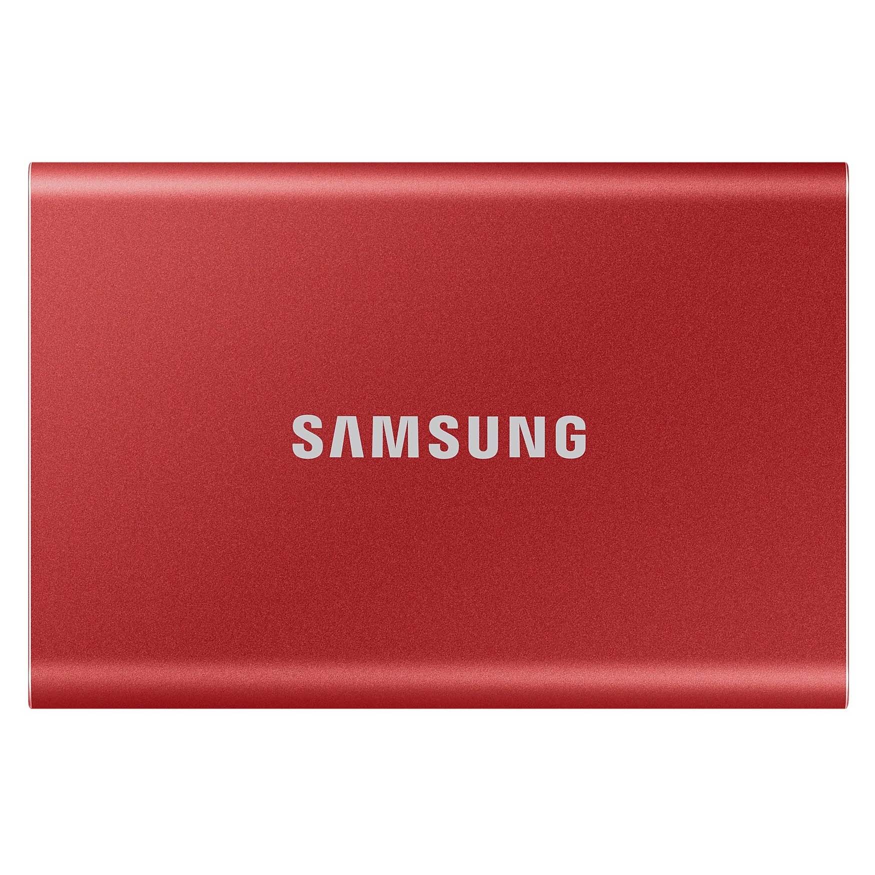 Внешний диск SSD Samsung T7, 1ТБ, красный - фото