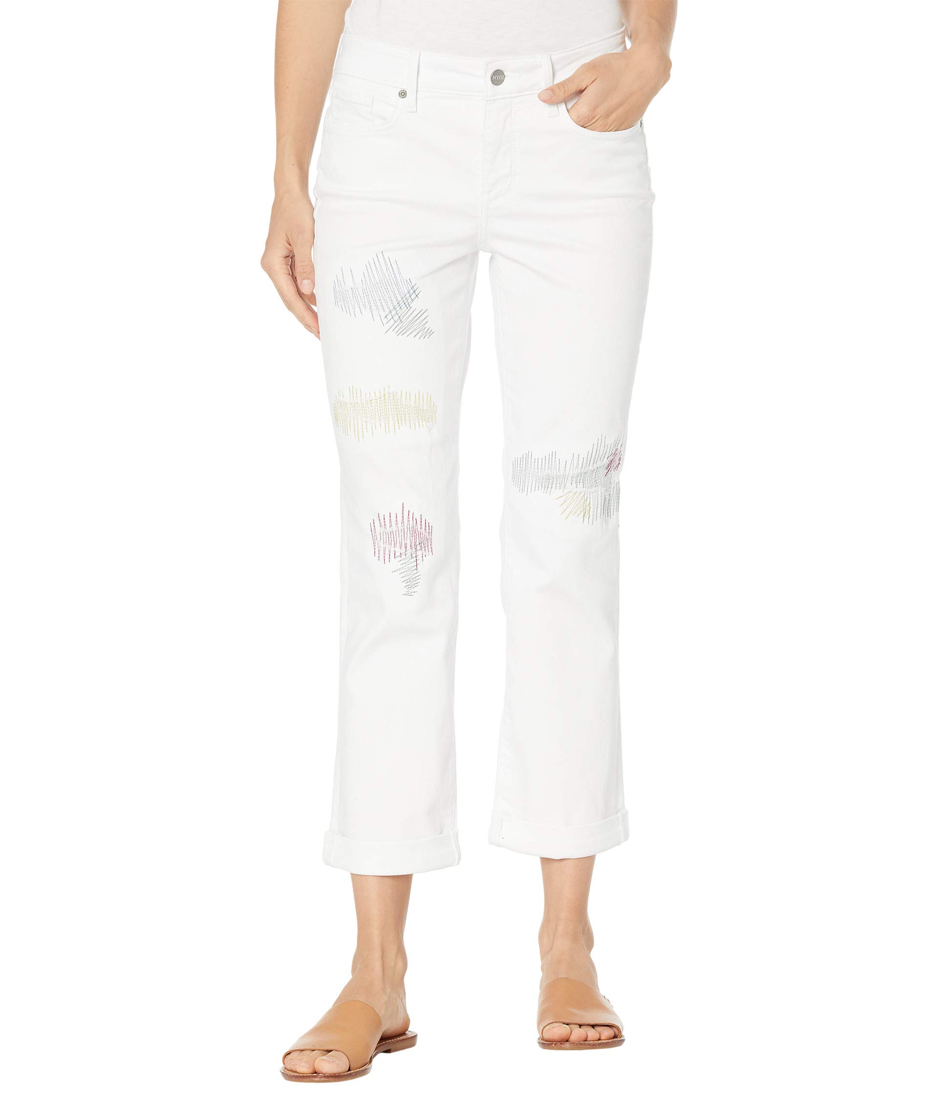 цена Джинсы NYDJ, Marilyn Straight Ankle Jeans in Optic White