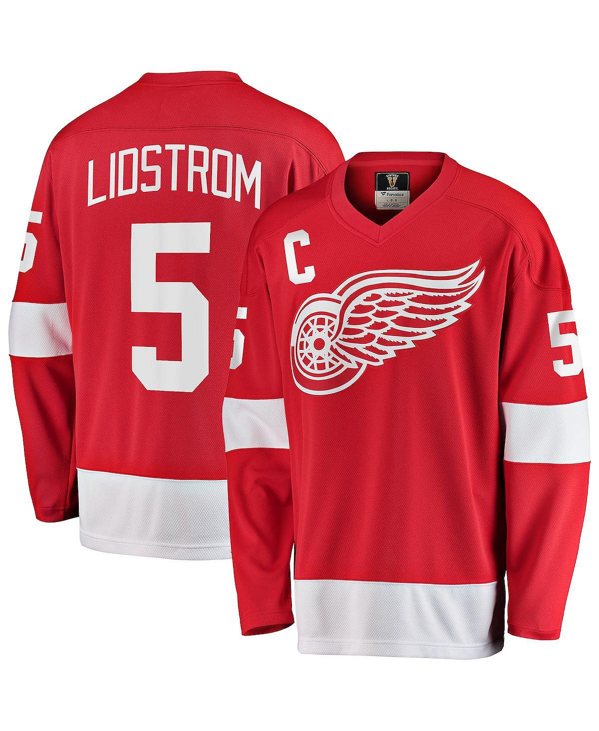 

Мужская фирменная футболка nicklas lidstrom red detroit red wings premier breakaway для пенсионеров Fanatics, красный