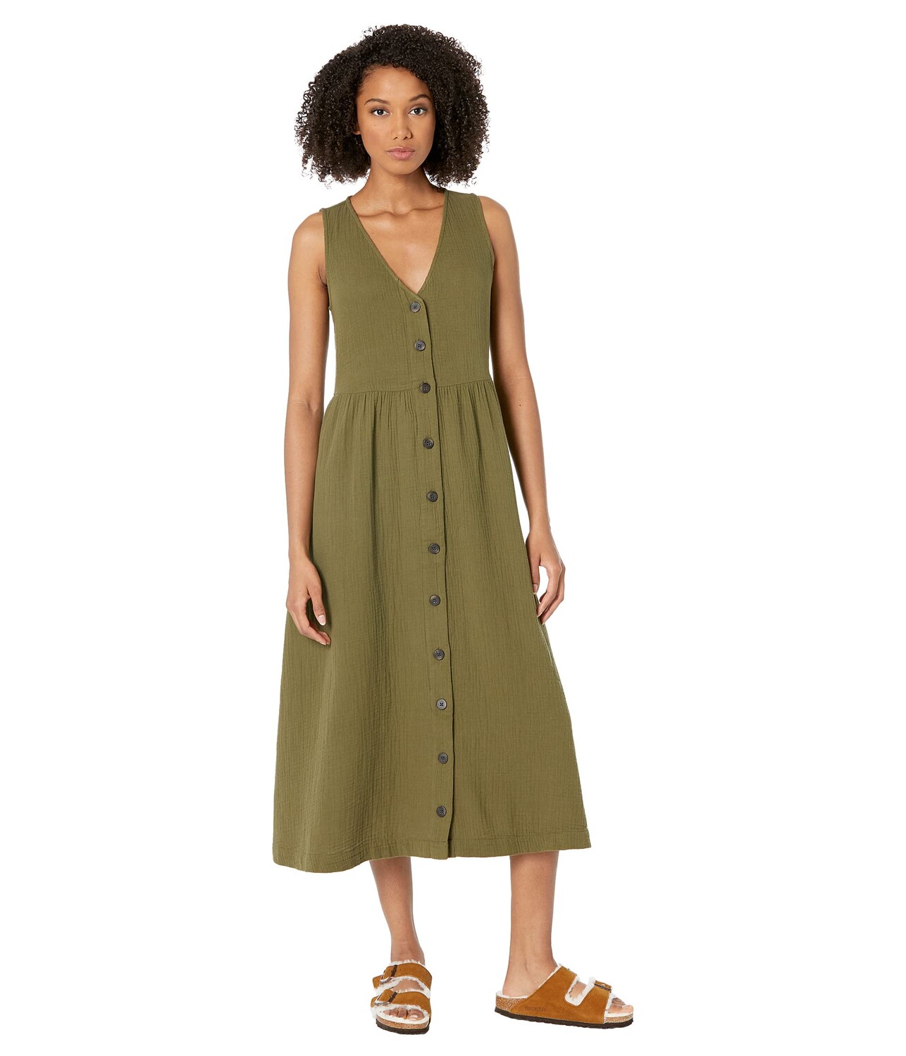 

Платье Madewell, Lightspun Button-Front Tank Midi Dress