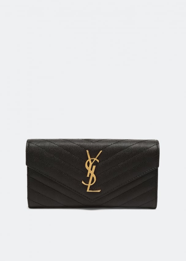 Кошелек SAINT LAURENT Large monogram wallet, черный