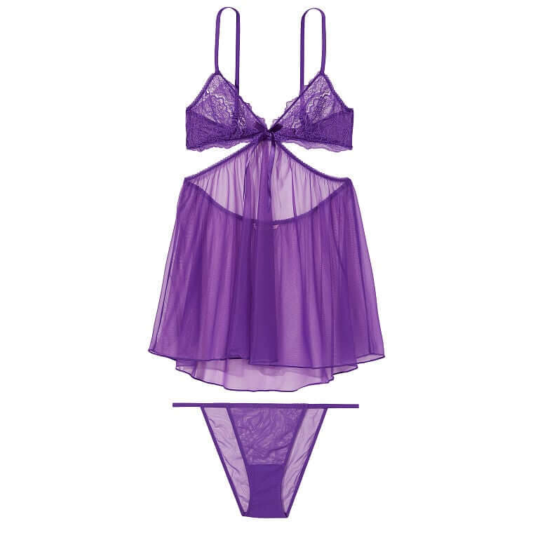 

Ночная рубашка Victoria's Secret Very Sexy Lace Mesh Cutout, фиолетовый