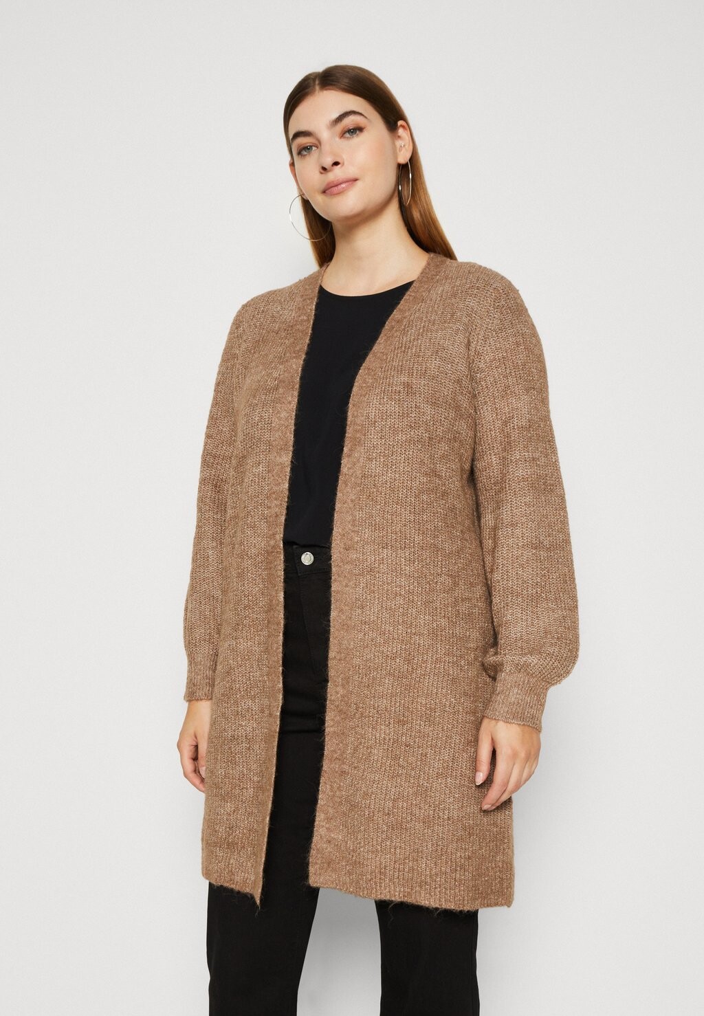 

Кардиган Vero Moda Curve VMCMILI ОТКРЫТЫЙ КАРДИГАН, цвет brown lentil melange