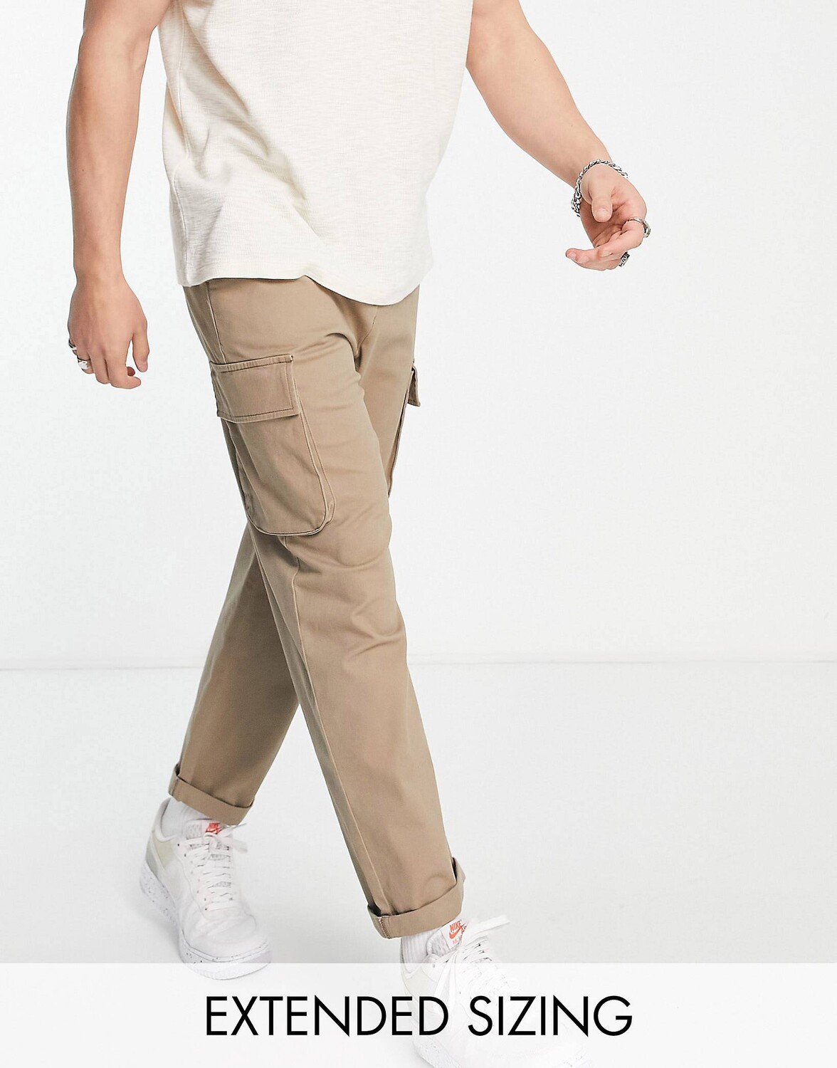 

Свободные брюки карго ASOS DESIGN с камнем, Коричневый