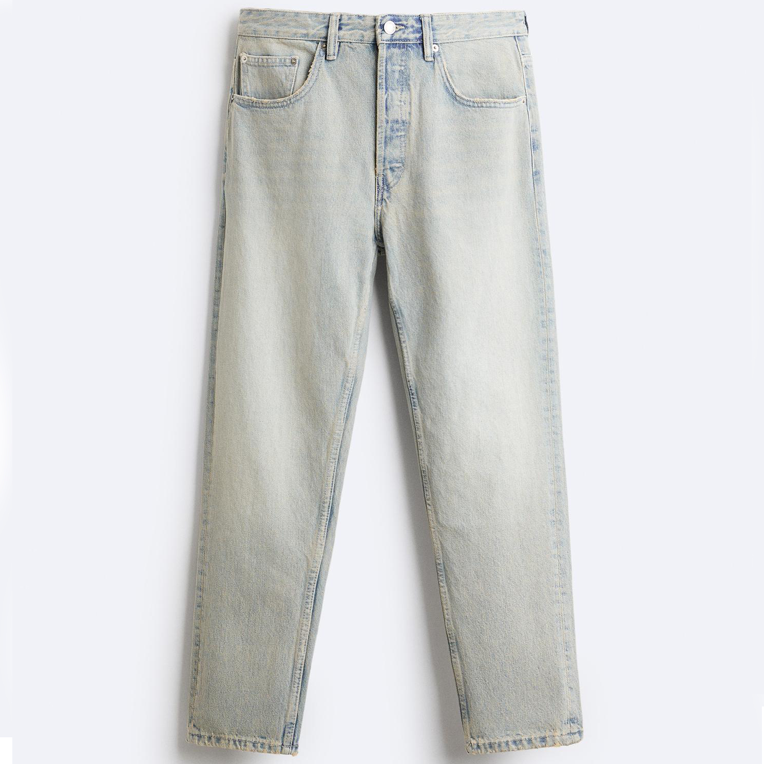 Джинсы Zara Slim Cropped-fit, серо-голубой джинсы узкие 78 застежка на молнию на щиколотке 38 fr 44 rus розовый