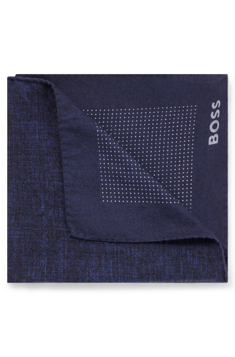 

Платок Hugo Boss Printed Pocket Square In Cotton And Wool, темно-синий