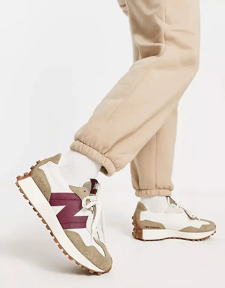 

Женские кроссовки New Balance 327, белый/бордовый/бежевый