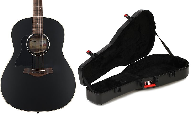 

Акустическая гитара для левшей Taylor American Dream AD17 Walnut — комплект Blacktop с формованным футляром для гитары Gator ATA — с защелками TSA для акустических гитар Taylor + Gator AADS034000017051328=1 GTSA-GTRDREAD=1