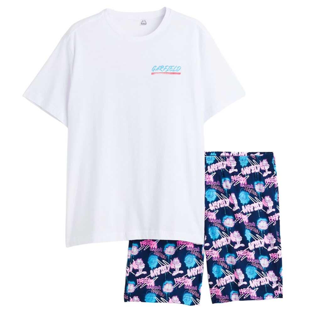 

Пижама H&M Garfield T-shirt And Shorts, белый/синий