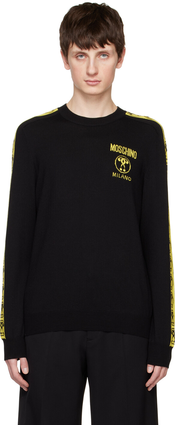

Черный свитер с двойным вопросительным знаком Moschino