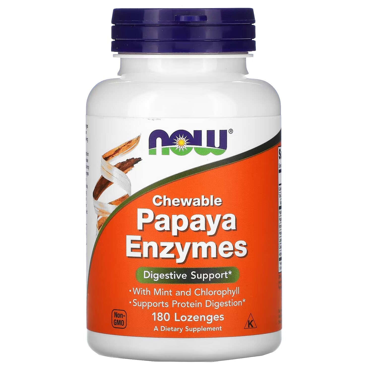 

NOW Foods жевательные пастилки с ферментами папайи, 180 пастилок
