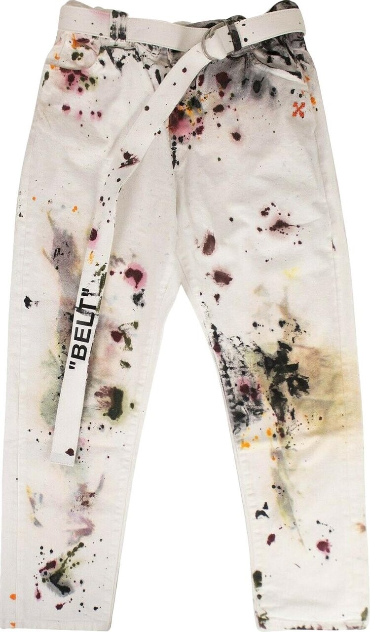 

Джинсы Off-White Splattered Slim Jeans 'White', белый