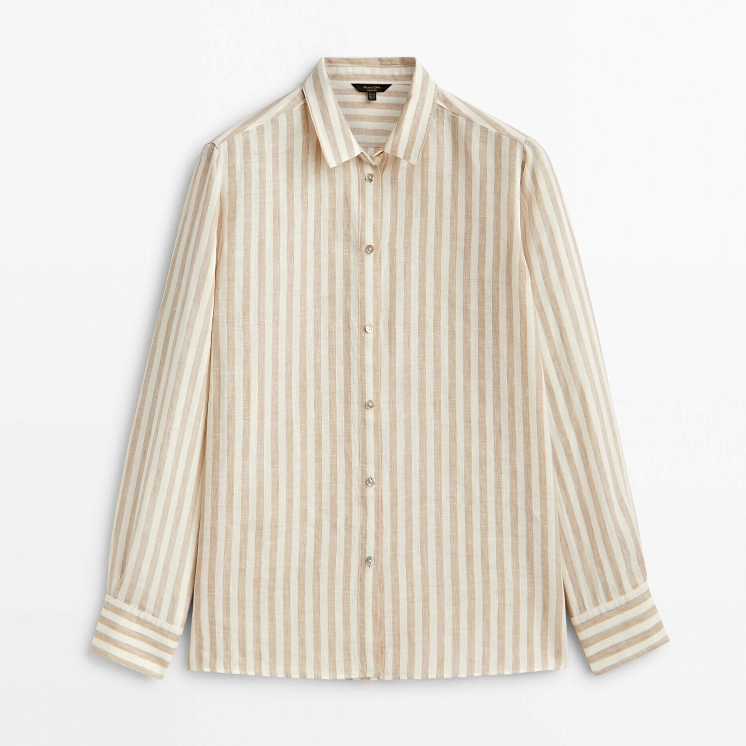 

Рубашка Massimo Dutti 100% Linen Striped, бежевый