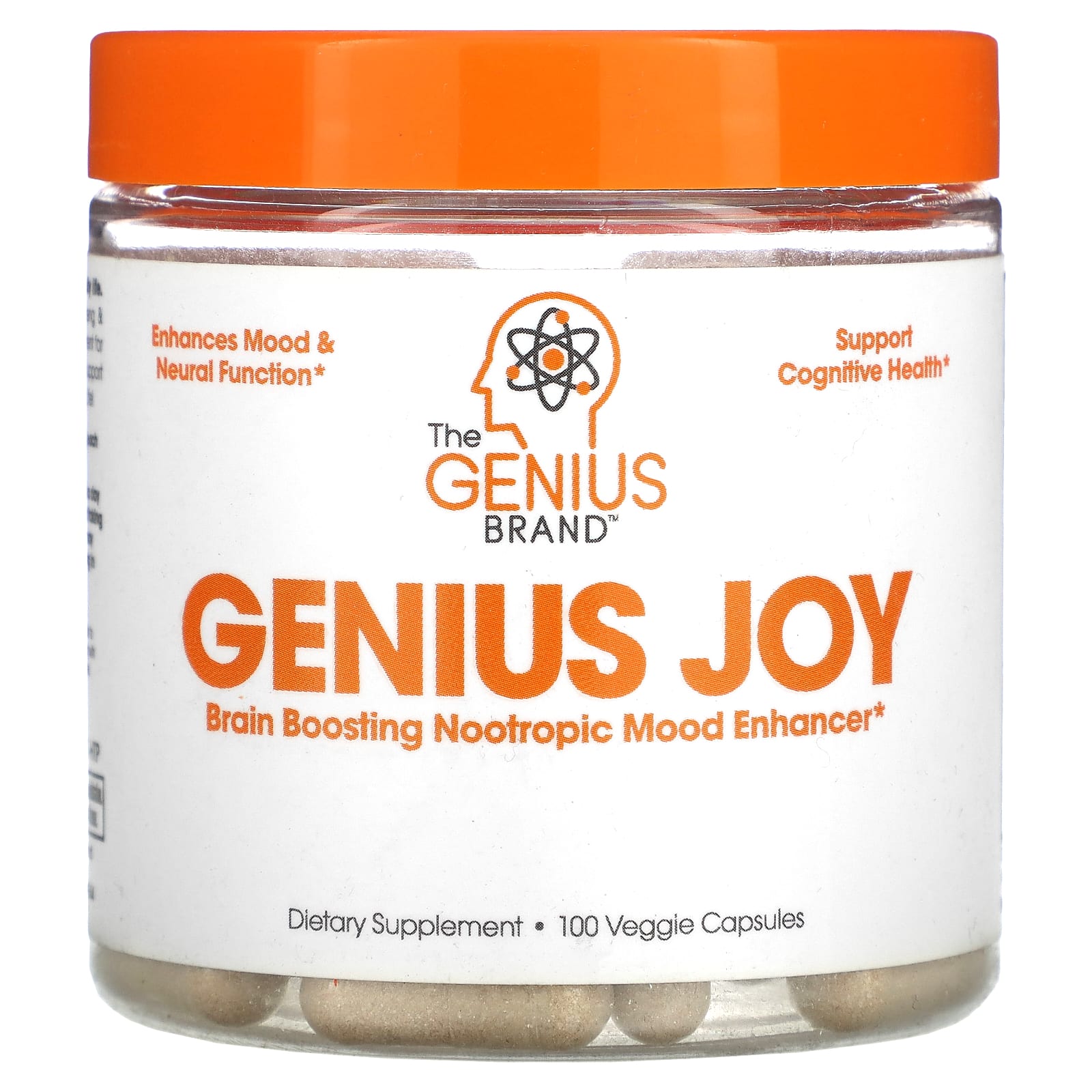 цена Пищевая Добавка The Genius and Genius Mushrooms Genius Joy, 100 растительных капсул