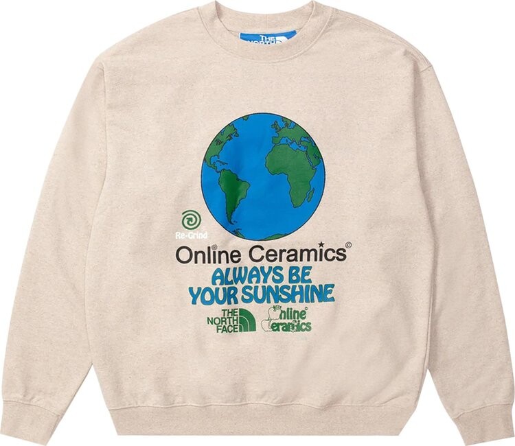 

Толстовка The North Face x Online Ceramics Graphic Crew Sweatshirt 'White Regrind', кремовый, Бежевый