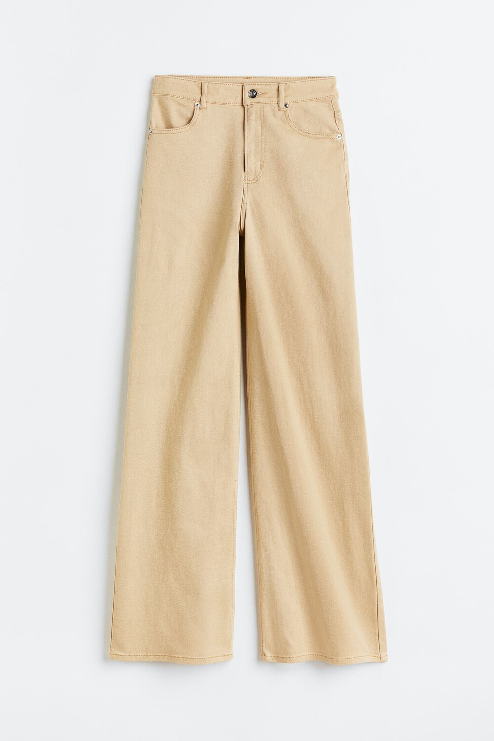 

Брюки H&M Wide-leg Twill, бежевый