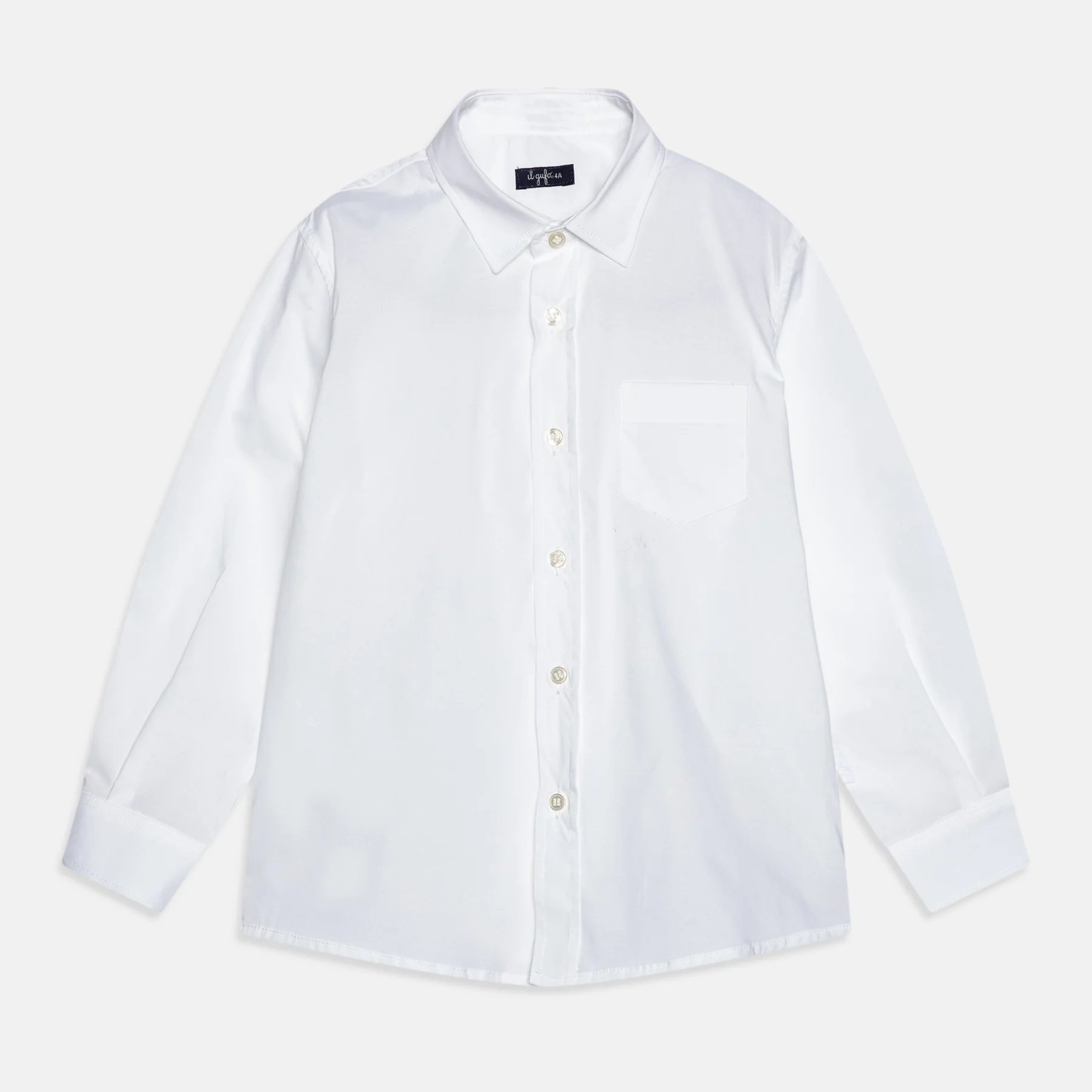 Рубашка Il Gufo Logo Detail Chest Uni Kent, белый мужская рубашка рубашка в клетку с длинным рукавом стандартного кроя southblue