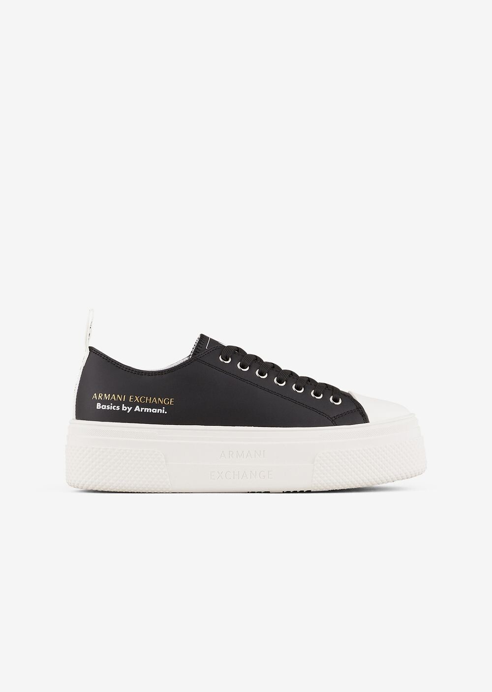 

Кожаные кроссовки Basics by Armani на платформе Armani Exchange, черный