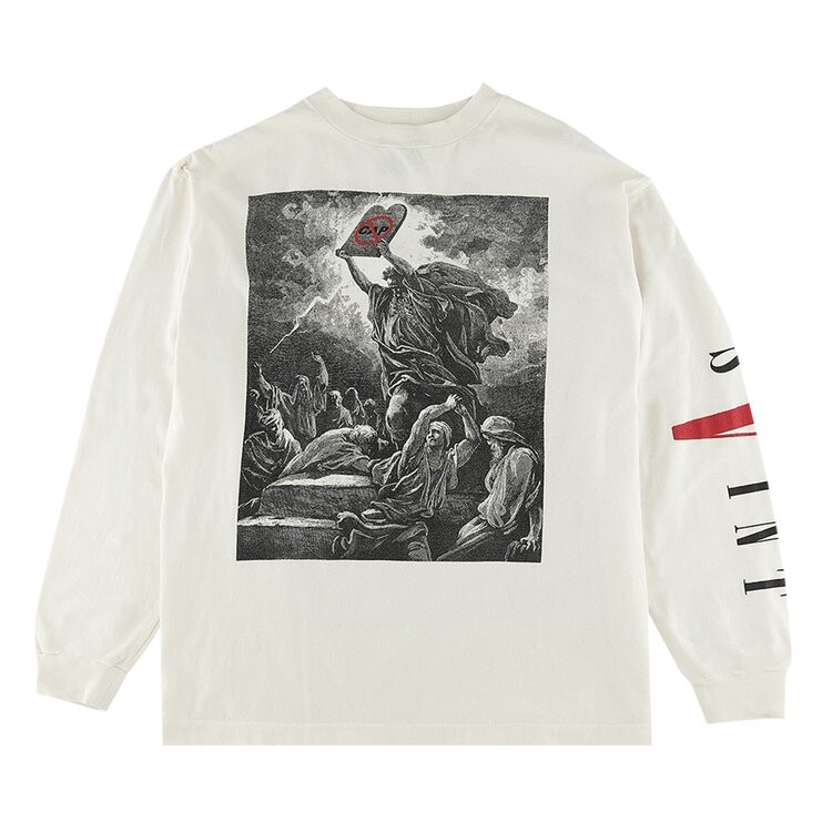 

Футболка Saint Michael x Vlone Ban Cap Long-Sleeve T-Shirt 'White', белый
