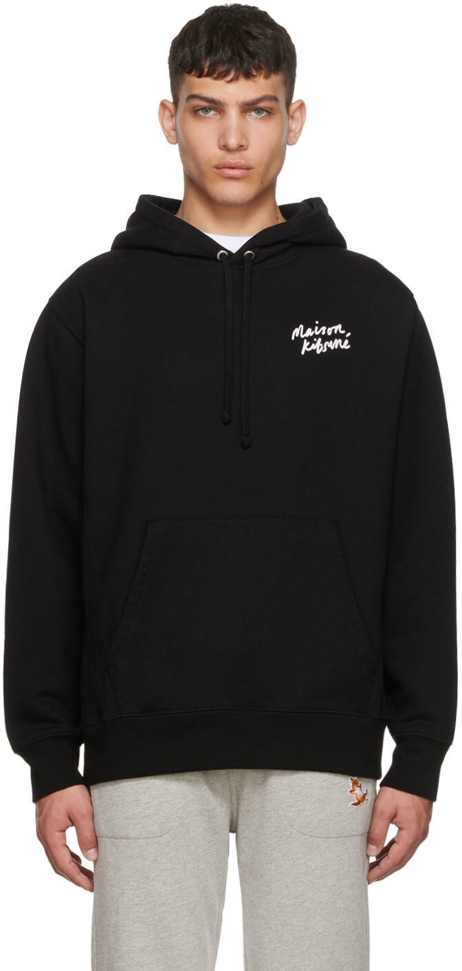 

Черный худи из органического хлопка Maison Kitsuné