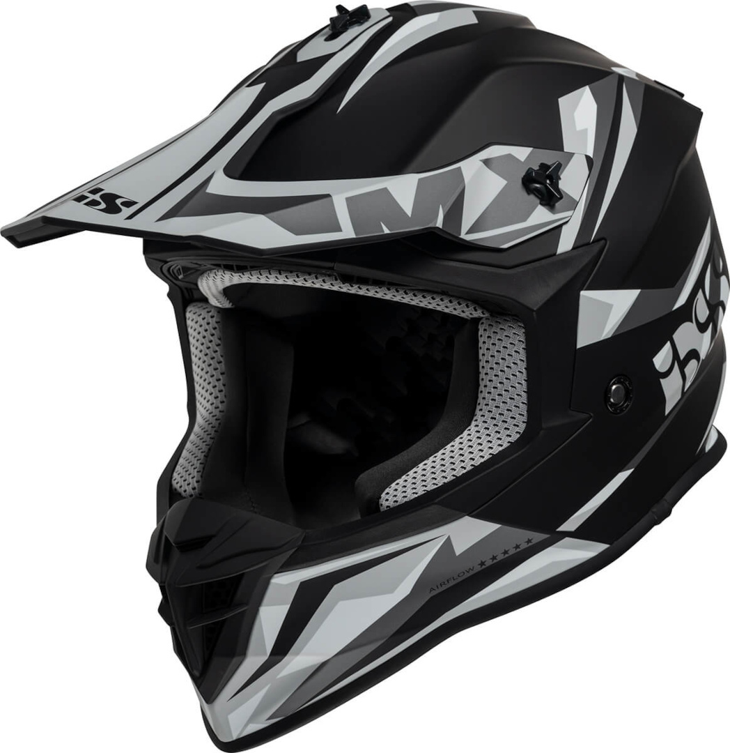Шлем IXS 362 2.0 для мотокросса, черно-серо-белый