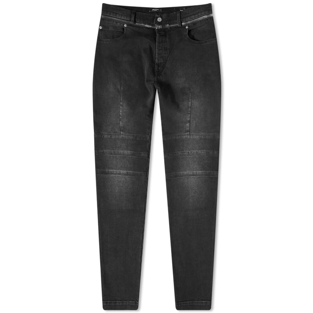 

Джинсы Balmain Zip Waistband Biker Jean